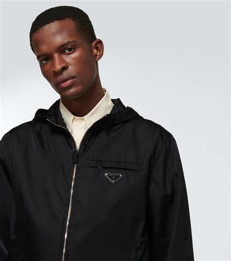 men prada leather jacket|prada nylon jacket men.